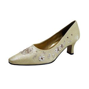 👠 FLORAL Fern Women's Wide Width Dress Slip-On Satin Pumps 👠